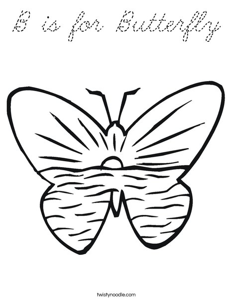 Butterfly with Ocean Coloring Page
