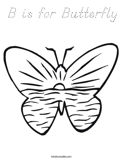 Butterfly with Ocean Coloring Page