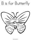 B is for Butterfly Coloring Page