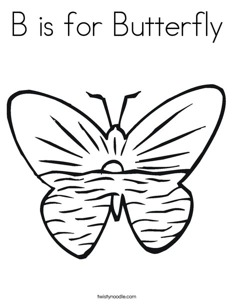 Butterfly with Ocean Coloring Page