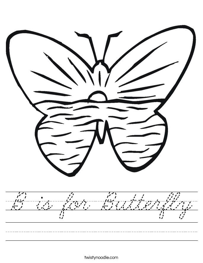 B is for Butterfly Worksheet