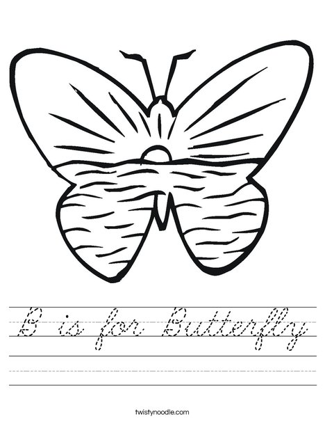 Butterfly with Ocean Worksheet