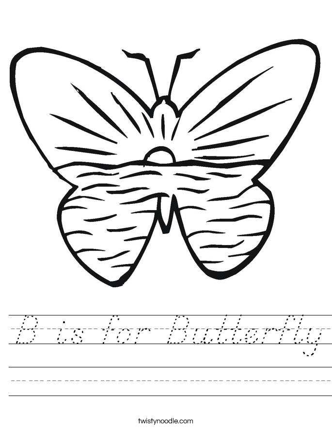 B is for Butterfly Worksheet