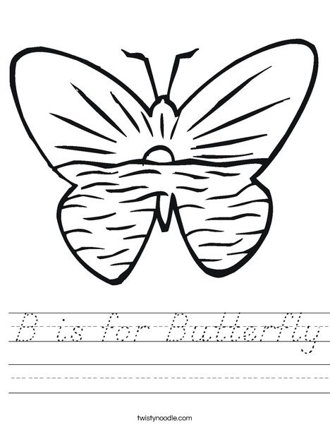 Butterfly with Ocean Worksheet