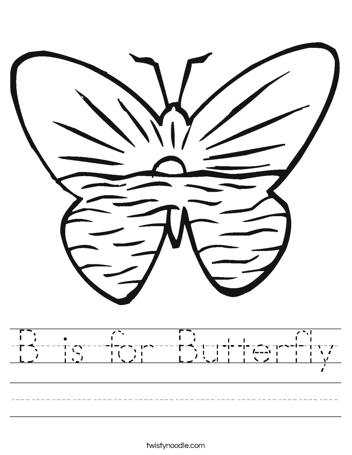 B is for Butterfly Worksheet