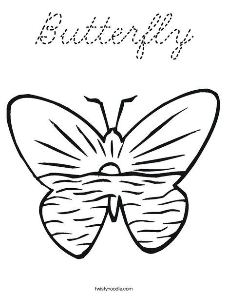 Butterfly with Ocean Coloring Page