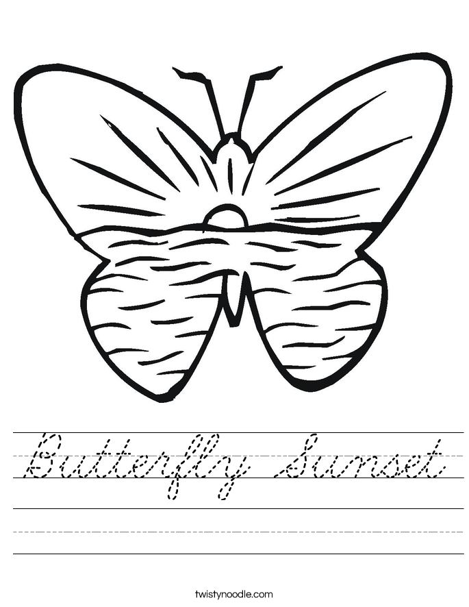 Butterfly Sunset Worksheet