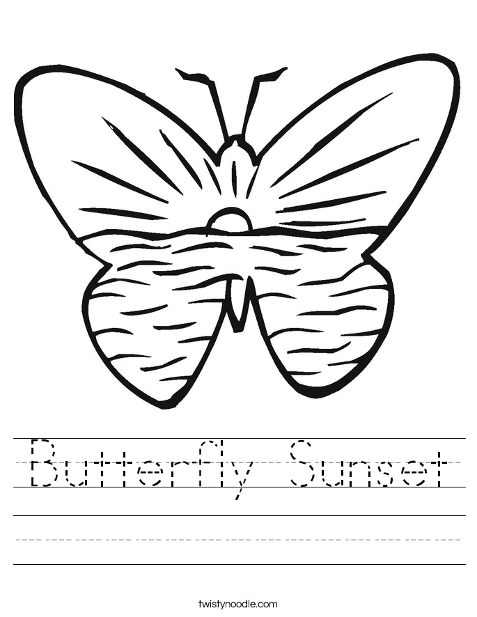 Butterfly Sunset Worksheet