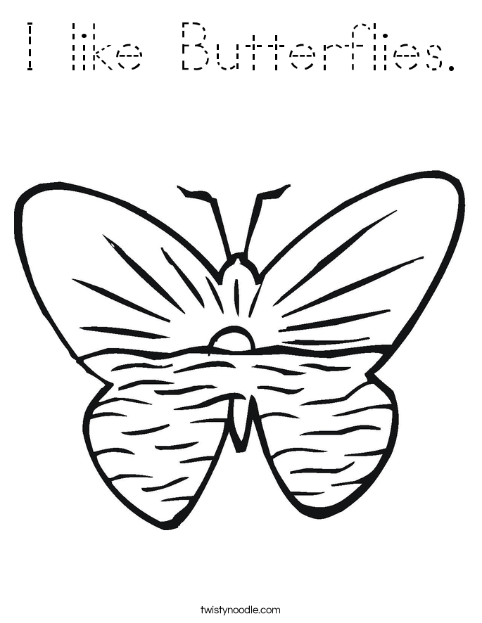 I like Butterflies. Coloring Page