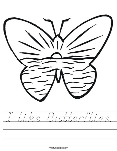 Butterfly with Ocean Worksheet