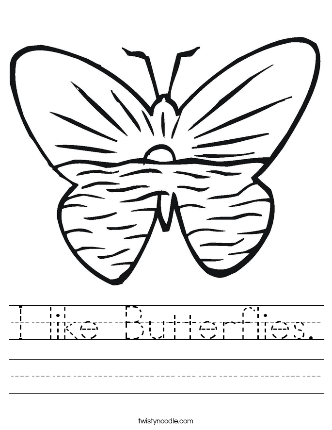 I like Butterflies. Worksheet