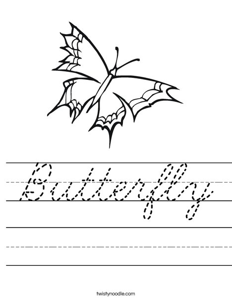 Purple Butterfly Worksheet