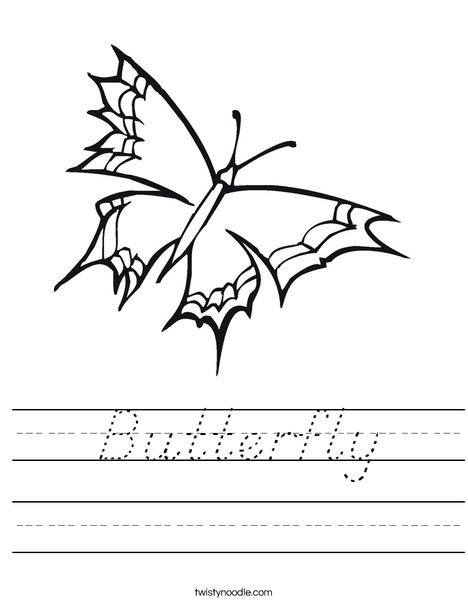 Purple Butterfly Worksheet
