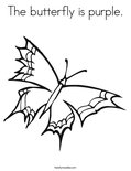 The butterfly is purple. Coloring Page