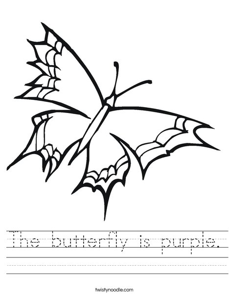 Purple Butterfly Worksheet