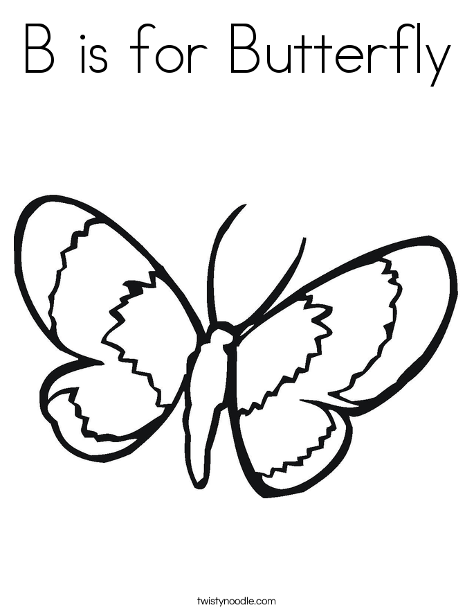 B is for Butterfly Coloring Page - B Is For Butterfly Coloring Page 