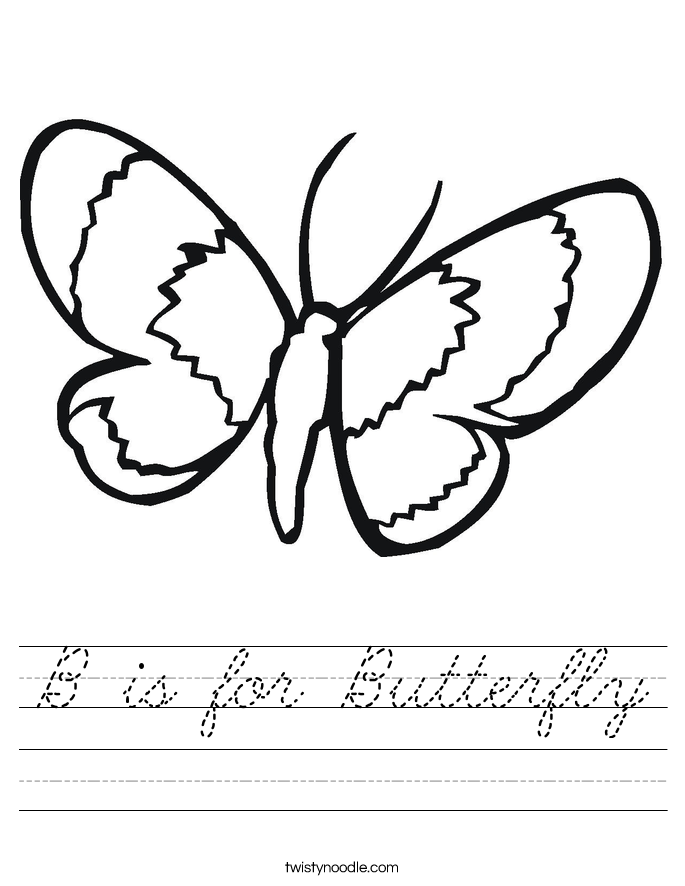 B is for Butterfly Worksheet