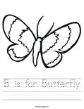 B is for Butterfly Worksheet