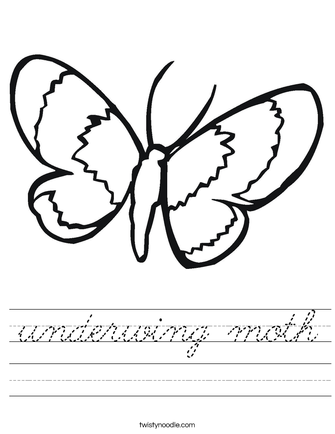 underwing moth Worksheet