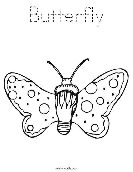 Butterfly with Dots Coloring Page