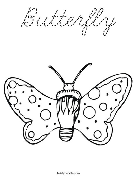 Butterfly with Dots Coloring Page