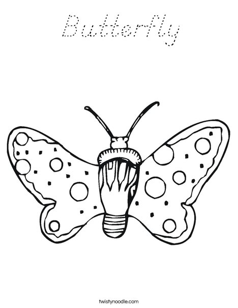 Butterfly with Dots Coloring Page