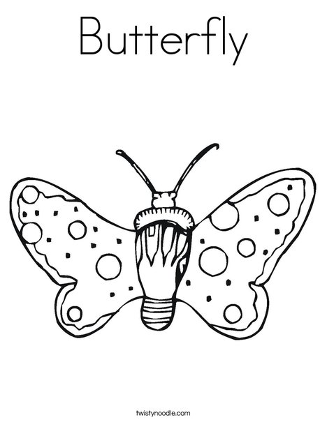 Butterfly with Dots Coloring Page