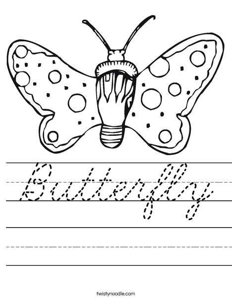 Butterfly with Dots Worksheet