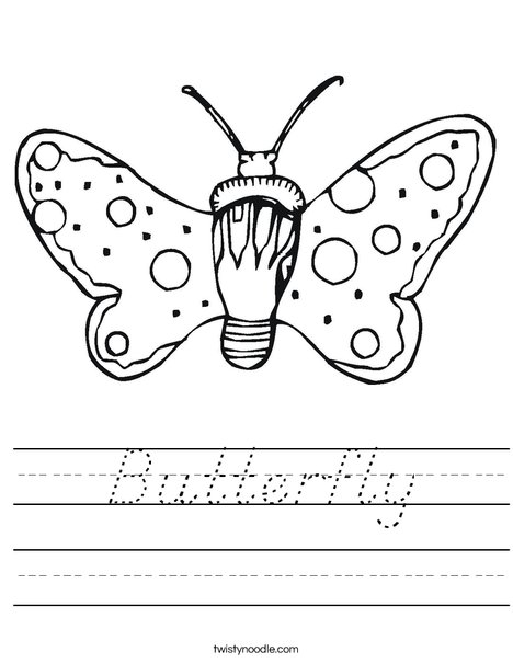 Butterfly with Dots Worksheet