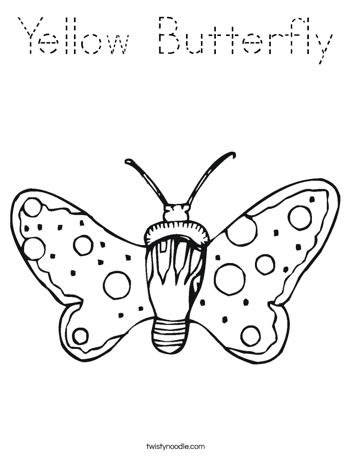 Yellow Butterfly Coloring Page