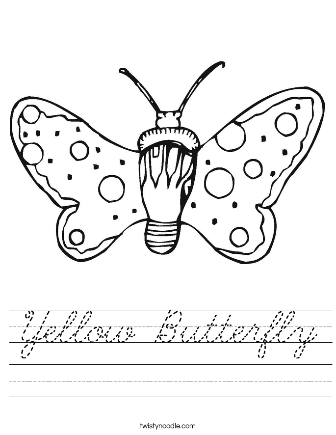 Yellow Butterfly Worksheet