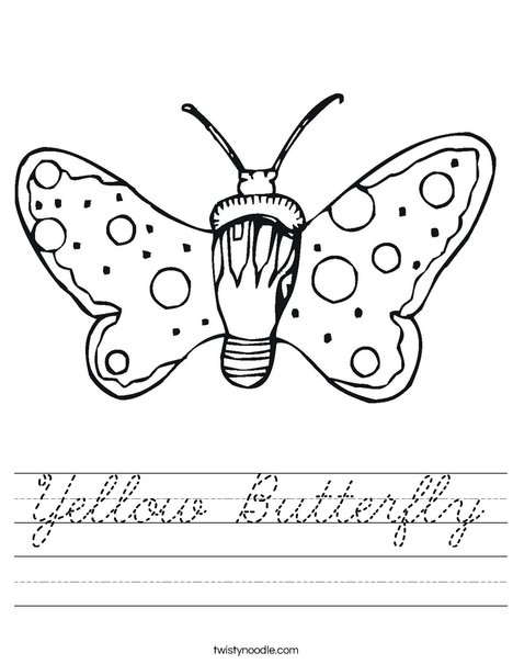 Butterfly with Dots Worksheet
