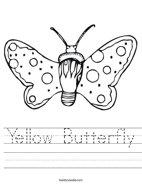 Butterfly with Dots Worksheet