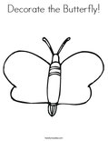 Decorate the Butterfly! Coloring Page
