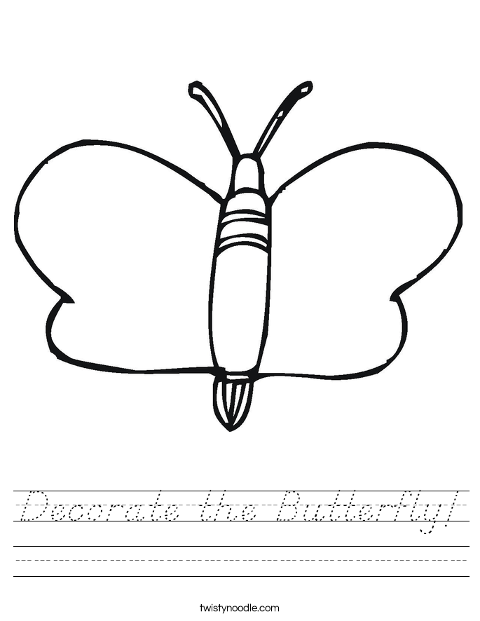 Decorate the Butterfly! Worksheet