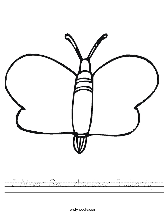 I Never Saw Another Butterfly Worksheet