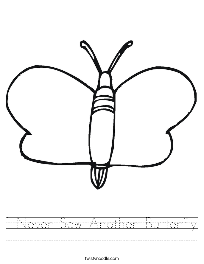 I Never Saw Another Butterfly Worksheet