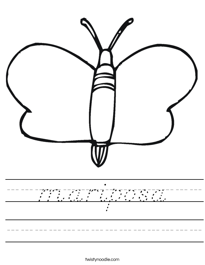 mariposa Worksheet