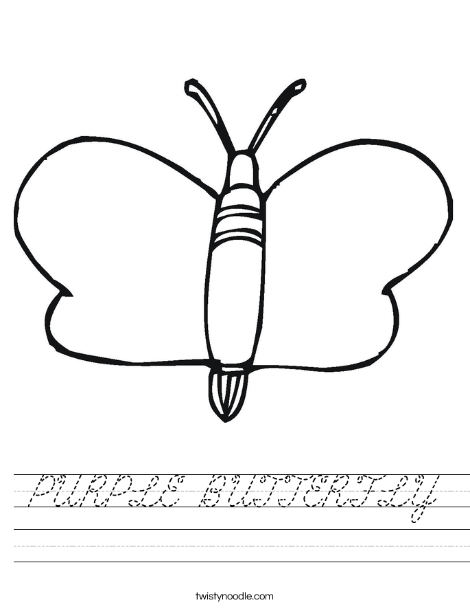 PURPLE BUTTERFLY Worksheet