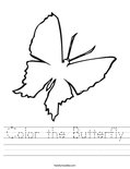 Color the Butterfly Worksheet