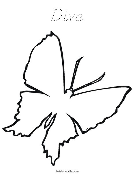 Blank Butterfly Coloring Page