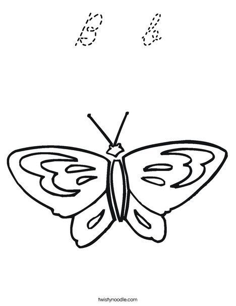 Butterfly starts with B Coloring Page