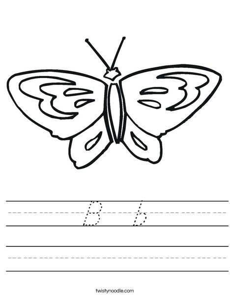 Butterfly starts with B Worksheet