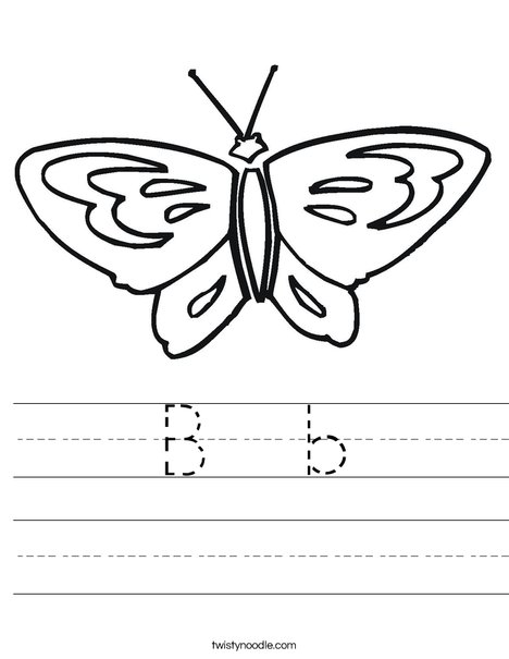 Butterfly starts with B Worksheet