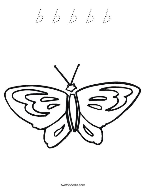 Butterfly starts with B Coloring Page