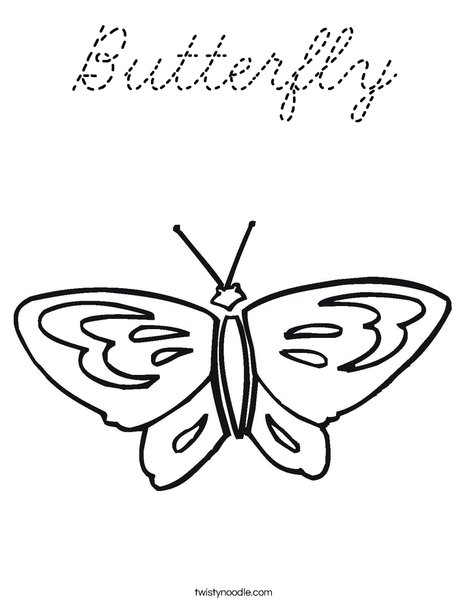 Butterfly starts with B Coloring Page