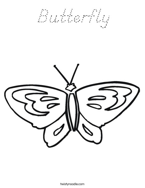 Butterfly starts with B Coloring Page