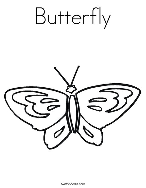 Butterfly starts with B Coloring Page