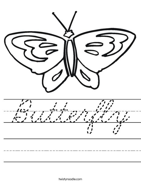 Butterfly starts with B Worksheet
