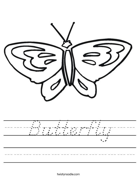 Butterfly starts with B Worksheet
